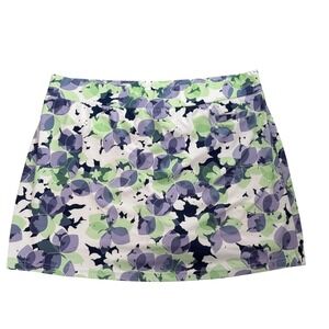 Pebble Beach Dry-Luxe Performance Floral Golf Skort Green‎ Purple Womens XL Golf